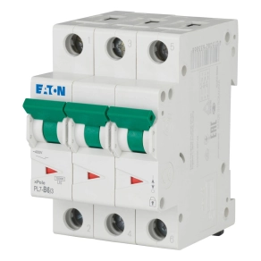   Eaton kismegszakító, 10kA, három pólusú, pl7-b6/3-263386