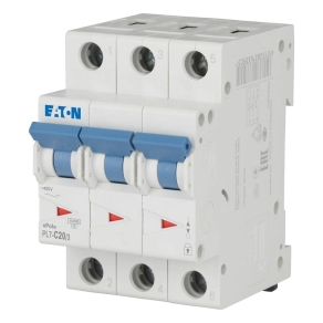   Eaton kismegszakító, 10kA, három pólusú, pl7-c20/3-263410