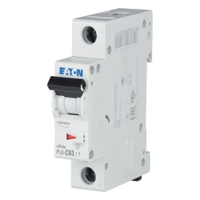 Eaton kismegszakító, 6 kA, 1 P, pl6-c63/1-286539