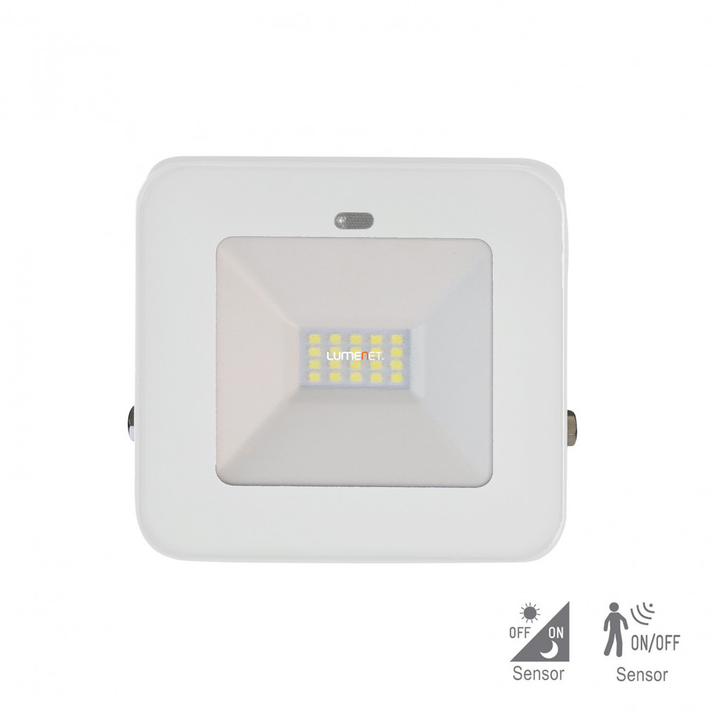 LED reflektor mozgásérzékelővel, 10W, 700lm, 6500K, IP65 fehér - Pete Müller Licht 21600009