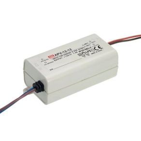   Egykimenetes Mean Well LED tápegység,  APV-12-12, Vin: 90-264 VAC/127-370 VDC, Vout: 12 VDC / 0-1 A, P: 12 W