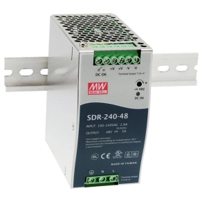   DIN sínre szerelhető kapcsolóüzemű tápegység, Mean Well, SDR-240-48