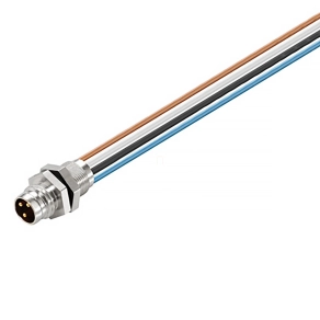   Weidmüller beépíthető csatlakozó, M8, tű, egyenes, 4pólus, SAIE-M8S-4-0.5U-FP-M8 1078720000