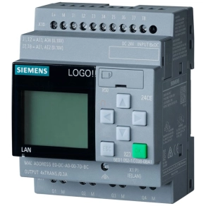   Siemens 6ED1052-1CC08-0BA2 LOGO! 24CE (24VDC), 8DI (4AI, 0-10V) / 4DO (tranz., 0,3A), óra, ethernet