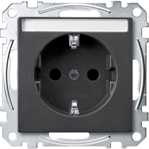 Schneider Electric Merten System M - MEG2302-0414 - 2P+F csatlakozóaljzat, biztonsági zsaluval, feliratozható, rugós, 16A, antracit
