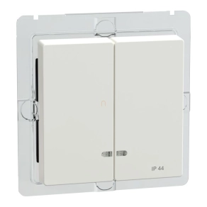   Schneider Electric Merten System M - MEG3424-0319 - Dupla billentyű, fényjelzős funkciókhoz, IP44, polárfehér