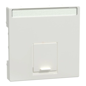   Schneider Merten Fedlap, 1xRJ45 aljzathoz, feliratozható, System-M, polárfehér MEG4573-0319