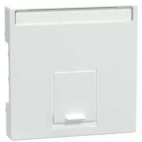   Schneider Merten Fedlap, 1xRJ45 aljzathoz, feliratozható, System-M, aktívfehér MEG4573-0325