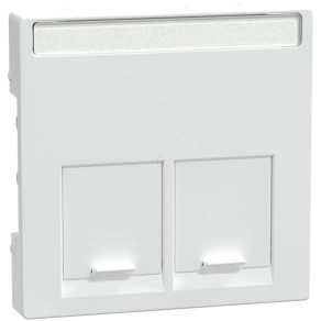   Schneider Merten Fedlap, 2xRJ45 aljzathoz, feliratozható, System-M, aktívfehér MEG4574-0325