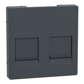 Schneider Merten Fedlap, 2xRJ45 moduláris betétekhez, System-M, antracit MEG4562-0414