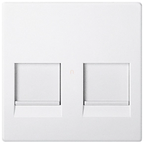   Schneider Merten Fedlap, 2xRJ45 moduláris betétekhez, System-M, mattfehér MEG4562-0419