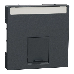 Schneider Merten Fedlap, 1xRJ45 aljzathoz, feliratozható, System-M, antracit MEG4573-0414