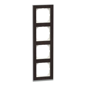   Schneider Electric Merten M-Pure - MEG4040-3671 - négyes keret, wenge/alumínium (fa)
