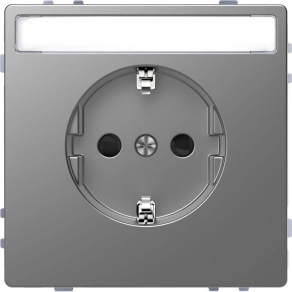   Schneider Electric Merten System Design - MEG2302-6036 - 2P+F csatlakozóaljzat biztonsági zsaluval, feliratozható, rugós, 16A, acél