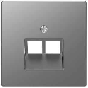   Schneider Electric Merten System Design - MEG4522-6036 - Fedlap 2xRJ45 aljzathoz, döntött, acél