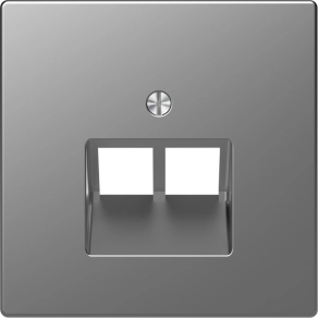 Schneider Electric Merten System Design - MEG4522-6036 - Fedlap 2xRJ45 aljzathoz, döntött, acél