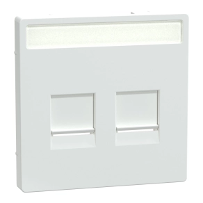 Schneider Electric Merten System Design - MEG4564-6035 - Fedlap 2xRJ45 moduláris betétekhez, feliratozható, lótuszfehér