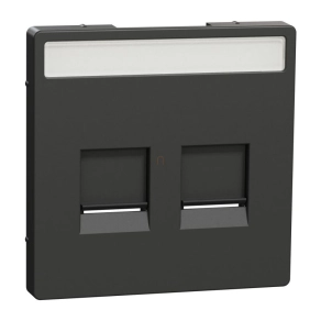   Schneider Electric Merten System Design - MEG4564-6034 - Fedlap 2xRJ45 moduláris betétekhez, feliratozható, antracit