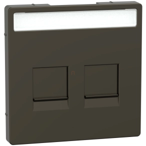   Schneider Electric Merten System Design - MEG4564-6052 - Fedlap 2xRJ45 moduláris betétekhez, feliratozható, mokka