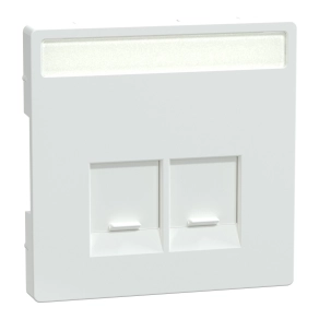 Schneider Electric Merten System Design - MEG4574-6035 - Fedlap 2xRJ45 aljzathoz, feliratozható, lótuszfehér