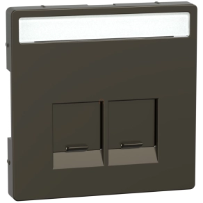   Schneider Electric Merten System Design - MEG4574-6052 - Fedlap 2xRJ45 aljzathoz, feliratozható, mokka