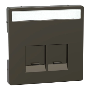 Schneider Electric Merten System Design - MEG4574-6052 - Fedlap 2xRJ45 aljzathoz, feliratozható, mokka