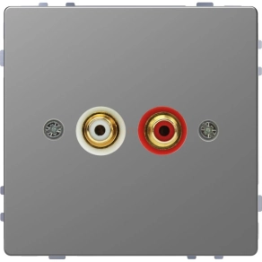   Schneider Electric Merten System Design - MEG4350-6036 - Audio csatlakozóaljzat (RCA), acél