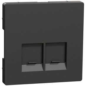   Schneider Electric Merten System Design - MEG4572-6034 - Fedlap 2xRJ45 aljzathoz, antracit