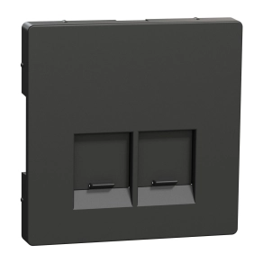 Schneider Electric Merten System Design - MEG4572-6034 - Fedlap 2xRJ45 aljzathoz, antracit