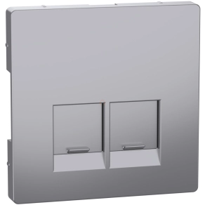   Schneider Electric Merten System Design - MEG4572-6036 - Fedlap 2xRJ45 aljzathoz, acél