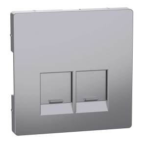 Schneider Electric Merten System Design - MEG4572-6036 - Fedlap 2xRJ45 aljzathoz, acél