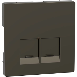   Schneider Electric Merten System Design - MEG4572-6052 - Fedlap 2xRJ45 aljzathoz, mokka