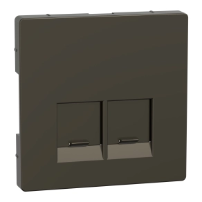 Schneider Electric Merten System Design - MEG4572-6052 - Fedlap 2xRJ45 aljzathoz, mokka