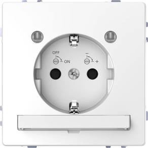 Schneider Electric Merten System Design - MEG2304-6035 - 2P+F csatlakozóaljzat biztonsági zsaluval, LED világítással, rugós, 16A, lótuszfehér