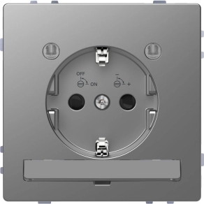   Schneider Electric Merten System Design - MEG2304-6036 - 2P+F csatlakozóaljzat biztonsági zsaluval, LED világítással, rugós, 16A, acél