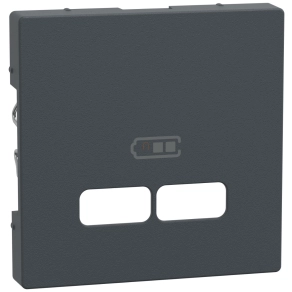   Schneider Merten Fedlap, USB töltőkhöz, System-M, antracit MEG4367-0414