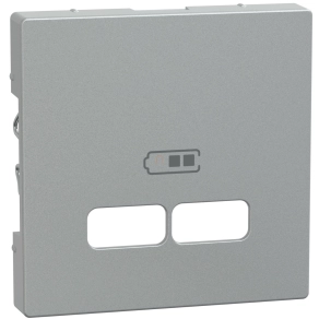   Schneider Merten Fedlap, USB töltőkhöz, System-M, alumínium MEG4367-0460