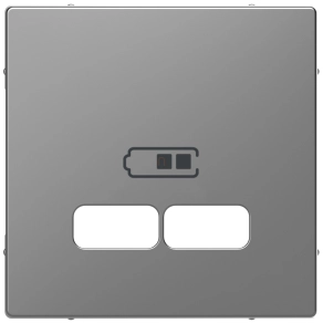   Schneider Electric Merten System Design - MEG4367-6036 - Fedlap USB töltőkhöz, acél