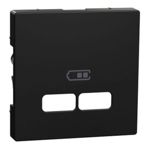   Schneider Electric Merten System-M - MEG4367-0403 - Fedlap, USB töltőkhöz, fekete