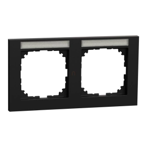   Schneider Electric Merten M-Pure - MEG4021-3603 - feliratozható kettes keret, vízszintes, fekete