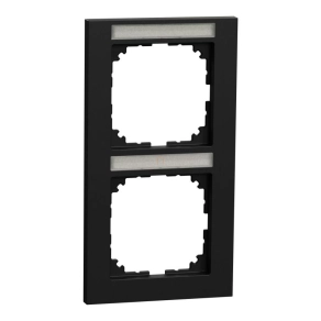   Schneider Electric Merten M-Pure - MEG4022-3603 - feliratozható kettes keret, függőleges, fekete