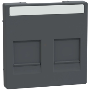   Schneider Electric Merten System-M - MEG4564-0403 - Fedlap, 2xRJ45 moduláris betétekhez, feliratozható, fekete