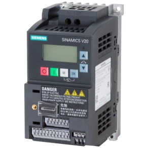   Siemens 6SL3210-5BB11-2BV1 frekvenciaváltó, 1x200-240VAC 0,12kW/0,9A, beépített C1 szűrővel, BOP panellel, Siemens V20 Sinamics
