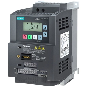   Siemens 6SL3210-5BB21-1BV1 frekvenciaváltó, 1x200-240VAC 1,1kW/6A, beépített C1 szűrővel, BOP panellel, Siemens V20 Sinamics