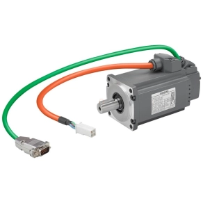   Siemens 1FL6034-2AF21-1LA1 servomotor, Pn=0.4 kW, Nn=3000 rpm, M0=1.27 Nm, MN=1.27 Nm, tengelymagasság 30 mm, abszolút 20 bites (12 bites többfordulatú) jeladó, tartófék nélkül, IP65