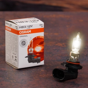   Osram Original Line 12V HB3 halogén fényszóró izzó, 12 V, 60 W, 1700 lm, P20d foglalat, hosszú élettartam, OEM minőség, 9005, 1db/doboz
