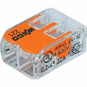   Wago kettes sodrott vezeték összekötő 0,2–4 mm² 32 A (221-412)
