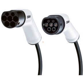   Osram BatteryCharge Type2 töltőkábel elektromos és plug-in hibrid járművekhez, 5 m hosszú, 1 fázisú, 16A, IP65/IK10 védelemmel, TYPE 2-ből TYPE 2-be, OCC21605, 7 pines