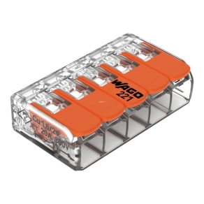   Wago ötös sodrott vezeték összekötő 0,2–4 mm² 32 A (221-415)