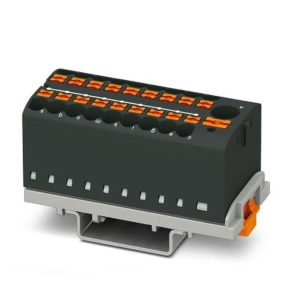   Elosztóblokk PTFIX  6/18X2,5-NS35 BK, 0,14-4mm2, fehér, 24 A, 690V, NS 35, rugós, 3273124